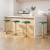 4x Artiss Velvet Bar Stools Green and Gold, Swivel Kitchen Dining Chairs, Padded Seat, Adjustable Height 62-82.5cm