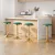 4x Artiss Velvet Bar Stools Green and Gold, Swivel Kitchen Dining Chairs, Padded Seat, Adjustable Height 62-82.5cm