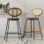 Artiss Raye Bar Stools Set of 2 - Brown PU Leather with Rattan Backrest, Steel Frame, 65cm Seat Height, 150kg Capacity