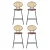 Artiss Raye 4x Bar Stools - Brown PU Leather, Rattan Back, Steel Frame, 150kg Capacity, Easy Assembly