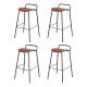 Artiss Set of 4 Bar Stools 75cm Brown PU Leather Seat, Metal Frame, Footrest, Anti-Slip, Kitchen Dining Chairs