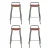 Artiss Set of 4 Bar Stools 75cm Brown PU Leather Seat, Metal Frame, Footrest, Anti-Slip, Kitchen Dining Chairs