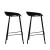 Artiss 2x Bar Stools Set - 67cm Black, Metal Frame, PP Plastic Seat, Sleek Minimalist Design, Anti-Slip Floor Protectors