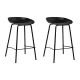 Artiss 2x Bar Stools Set - 67cm Black, Metal Frame, PP Plastic Seat, Sleek Minimalist Design, Anti-Slip Floor Protectors
