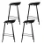 Artiss 4x Black Bar Stools, 67cm Height, Sleek Metal Frame, PP Plastic Seat, Minimalist Design, Anti-Slip Feet