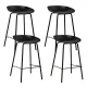 Artiss 4x Black Bar Stools, 67cm Height, Sleek Metal Frame, PP Plastic Seat, Minimalist Design, Anti-Slip Feet