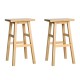 Artiss Wooden Bar Stools - Beech Wood, 66.5cm, Natural, Set of 2 - Sturdy with Anti-Slip Protection, Easy Assembly