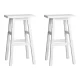 Artiss Baden Bar Stools Set of 2 – White Beech Wood, 66.5cm, Sturdy Kitchen Counter Chairs with Split-Level Footrest