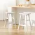 Artiss Baden Bar Stools Set of 2 – White Beech Wood, 66.5cm, Sturdy Kitchen Counter Chairs with Split-Level Footrest