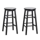 Artiss 2x Wooden Bar Stools - Black Beech Wood, 61cm Height, Split-Level Footrest, Anti-Slip Floor Protector, Set of 2 Artiss 2x Wooden Bar Stools - Black Beech Wood, 61cm Height, Split-Level Footrest, Anti-Slip Floor Protector, Set of 2