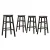 Artiss Marley 4x Bar Stools Set, Solid Beech Wood, 61cm Height, Round Chairs, Black, Sturdy Anti-Slip Design Artiss Marley 4x Bar Stools Set, Solid Beech Wood, 61cm Height, Round Chairs, Black, Sturdy Anti-Slip Design