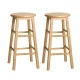Artiss 2x Wooden Bar Stools - Natural Beech Wood, 61cm Height, Anti-Slip Protectors, Split-Level Footrest, Set of 2 Artiss 2x Wooden Bar Stools - Natural Beech Wood, 61cm Height, Anti-Slip Protectors, Split-Level Footrest, Set of 2