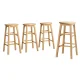 Artiss Marley 4x Bar Stools 61cm Solid Beech Wood Round Chairs, Natural Finish, Sturdy A-Frame with Footrest Artiss Marley 4x Bar Stools 61cm Solid Beech Wood Round Chairs, Natural Finish, Sturdy A-Frame with Footrest