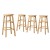 Artiss Marley 4x Bar Stools 61cm Solid Beech Wood Round Chairs, Natural Finish, Sturdy A-Frame with Footrest