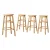 Artiss Marley 4x Bar Stools 61cm Solid Beech Wood Round Chairs, Natural Finish, Sturdy A-Frame with Footrest