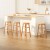 Artiss Marley 4x Bar Stools 61cm Solid Beech Wood Round Chairs, Natural Finish, Sturdy A-Frame with Footrest