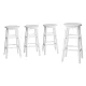 Artiss Marley 4x Bar Stools Wooden Round Chairs 61cm White Beech Wood, Sturdy Frame, Anti-Slip Feet, Modern Design Artiss Marley 4x Bar Stools Wooden Round Chairs 61cm White Beech Wood, Sturdy Frame, Anti-Slip Feet, Modern Design