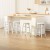Artiss Marley 4x Bar Stools Wooden Round Chairs 61cm White Beech Wood, Sturdy Frame, Anti-Slip Feet, Modern Design