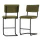 Artiss Orman Bar Stools, Velvet Upholstery, 65cm Seat Height, Green, Sturdy Steel Frame, Elegant Home Bar Seating