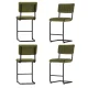 Artiss Bar Stools Velvet Upholstery 4-Pack Green 65cm High-Resilience Foam, Sturdy Steel Frame, Easy Assembly