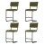 Artiss Bar Stools Velvet Upholstery 4-Pack Green 65cm High-Resilience Foam, Sturdy Steel Frame, Easy Assembly