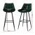 Artiss Bar Stools Set of 4, Velvet Chairs, Green, 76cm Seat Height, Chic Design, Anti-Slip Feet, Easy Assembly