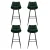 Artiss Bar Stools Set of 4, Velvet Chairs, Green, 76cm Seat Height, Chic Design, Anti-Slip Feet, Easy Assembly