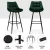 Artiss Bar Stools Set of 4, Velvet Chairs, Green, 76cm Seat Height, Chic Design, Anti-Slip Feet, Easy Assembly