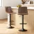 Artiss 2x Vintage Swivel Bar Stools, Brown Faux Leather, Adjustable 60-81cm, 360° Swivel, Black Powder-Coated Base
