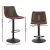 Artiss 4x Jovy Bar Stools - Vintage Faux Leather, Swivel, Adjustable Gas Lift, 360° Rotation, Brown, 60-81cm Height