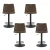 Artiss 4x Jovy Bar Stools - Vintage Faux Leather, Swivel, Adjustable Gas Lift, 360° Rotation, Brown, 60-81cm Height