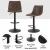 Artiss 4x Jovy Bar Stools - Vintage Faux Leather, Swivel, Adjustable Gas Lift, 360° Rotation, Brown, 60-81cm Height