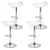 Artiss 4x White Bar Stools - PU Leather, Gas Lift, 360° Swivel, Chrome Finish, 64-77cm Adjustable, Foam Padded Seat