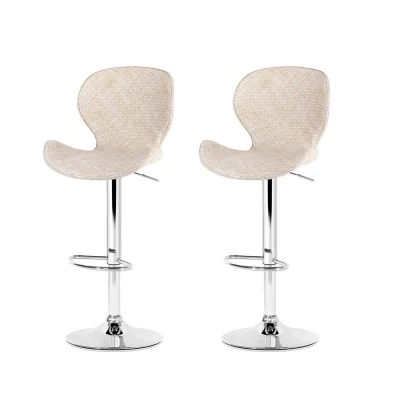 Enhance Your Space with Artiss 2x Bar Stools - Adjustable Swivel, PE Rattan Beige, Ergonomic Wing Design, 120kg Capacity