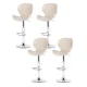 Artiss 4x Beige Bar Stools - Ergonomic Wing Design, PE Rattan Seat, Adjustable 90-112cm, 120kg Capacity, Metal Base