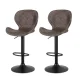 Artiss 2x Bar Stools - Adjustable 90-112cm Wing Design, PE Rattan Seat, Metal Frame, 120kg Capacity, Brown/Black
