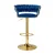 Artiss Vivien Bar Stools: Navy Velvet, Woven Backrest, Adjustable Height, 360° Swivel, Luxurious Design