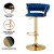 Artiss Vivien Bar Stools: Navy Velvet, Woven Backrest, Adjustable Height, 360° Swivel, Luxurious Design Artiss Vivien Bar Stools: Navy Velvet, Woven Backrest, Adjustable Height, 360° Swivel, Luxurious Design