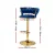 Artiss Vivien 2x Bar Stools - Navy Velvet, Hand-Woven Back, Adjustable Height, 360° Swivel, Steel Base, 150kg Capacity