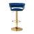 Artiss Vivien 2x Bar Stools - Navy Velvet, Hand-Woven Back, Adjustable Height, 360° Swivel, Steel Base, 150kg Capacity