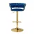 Artiss Vivien 2x Bar Stools - Navy Velvet, Hand-Woven Back, Adjustable Height, 360° Swivel, Steel Base, 150kg Capacity