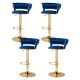Artiss Vivien 4x Bar Stools - Navy Velvet, Woven Backrest, Adjustable Gas Lift, 360° Swivel, Sturdy Steel Base Artiss Vivien 4x Bar Stools - Navy Velvet, Woven Backrest, Adjustable Gas Lift, 360° Swivel, Sturdy Steel Base