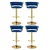 Artiss Vivien 4x Bar Stools - Navy Velvet, Woven Backrest, Adjustable Gas Lift, 360° Swivel, Sturdy Steel Base
