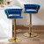 Artiss Vivien 4x Bar Stools - Navy Velvet, Woven Backrest, Adjustable Gas Lift, 360° Swivel, Sturdy Steel Base Artiss Vivien 4x Bar Stools - Navy Velvet, Woven Backrest, Adjustable Gas Lift, 360° Swivel, Sturdy Steel Base