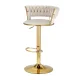 Artiss Vivien 2x Bar Stools - Gas Lift, Velvet Woven Backrest, Adjustable 360° Swivel, Ivory, 150kg Capacity