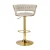 Artiss Vivien 2x Bar Stools - Gas Lift, Velvet Woven Backrest, Adjustable 360° Swivel, Ivory, 150kg Capacity