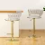 Artiss Vivien 2x Bar Stools - Gas Lift, Velvet Woven Backrest, Adjustable 360° Swivel, Ivory, 150kg Capacity