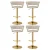 Artiss Vivien 4x Bar Stools Gas Lift Velvet Ivory, Hand-Woven Backrest, Swivel, Adjustable Height, 61-81cm