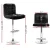 Artiss 4x Black Bar Stools PU Leather, Gas Lift, 360° Swivel, Chrome Base, Chequered Backrest, Adjustable Height