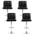 Artiss 4x Black Bar Stools PU Leather, Gas Lift, 360° Swivel, Chrome Base, Chequered Backrest, Adjustable Height